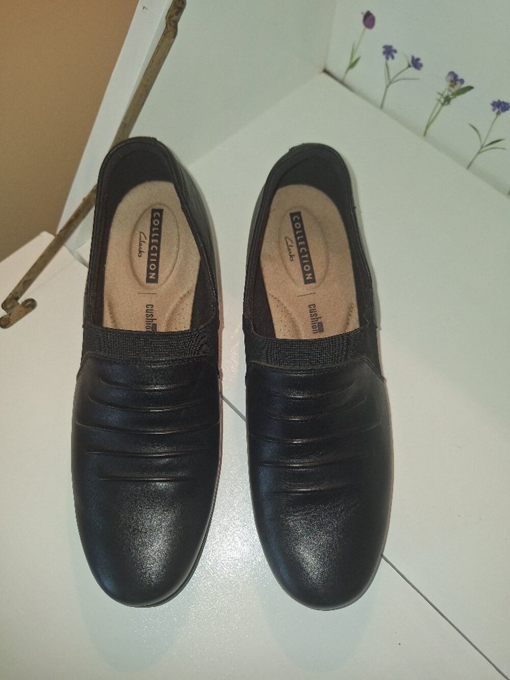 Clarks Black Leather Loafer Sz 9W